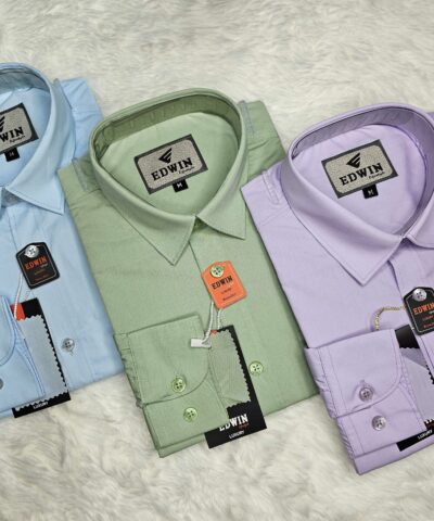 Premium Solid Shirt Combo  Light Purple, Sky Blue, Paste