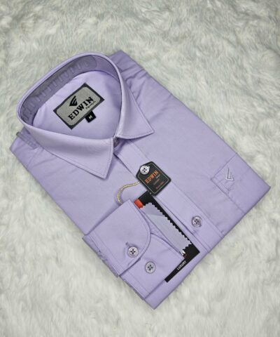Full Sleeve Solid Shirt Purple Color
