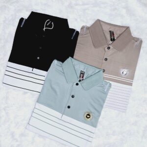 Premium Polo Solid Shirt Combo - Paste, Biskit, Black color