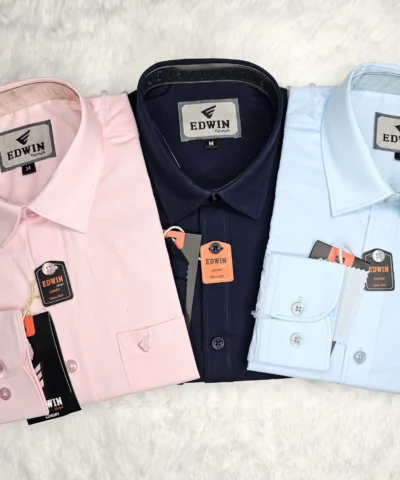 Premium Solid Shirt Combo – Navy blue, Sky blue, Corporate pink