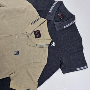 Pique Melange Fabric Polo-Shirt Biscuit and Deep Ash Combo PM-101, 102