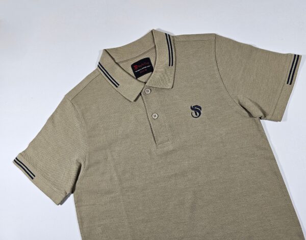Pique Melange Fabric Polo-Shirt Biscuit and Deep Ash Combo PM-101, 102 - Image 2