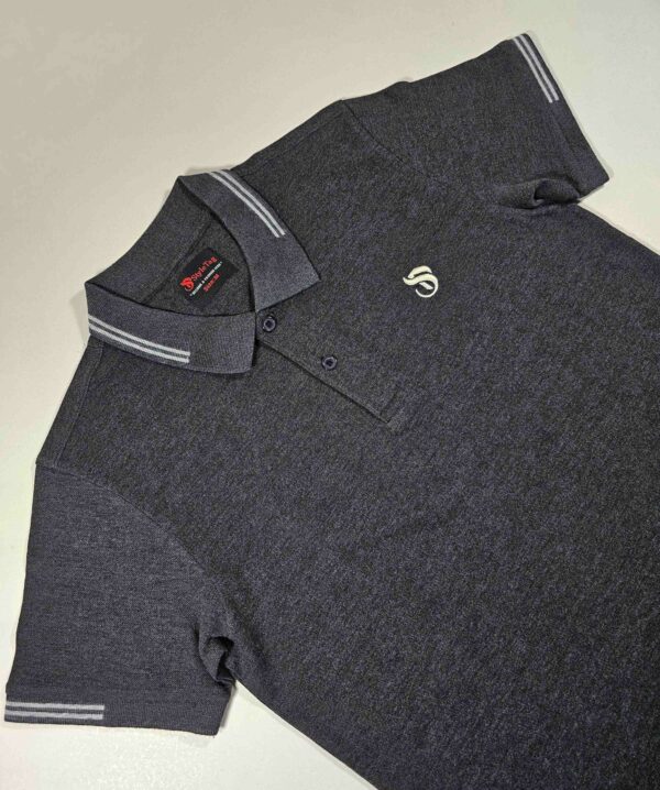 Pique Melange Fabric Polo-Shirt Biscuit and Deep Ash Combo PM-101, 102 - Image 3