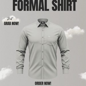 Premium Solid Shirt Light Grey