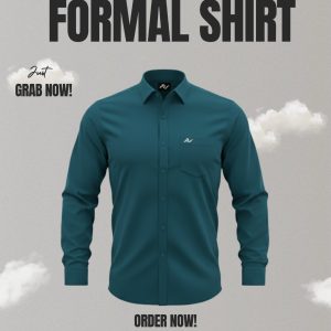 Premium Solid Shirt Peacock Blue
