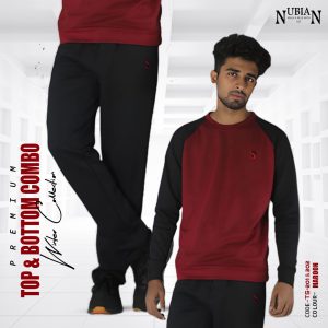 বডি মেরুন, হাতা কালো এবং ট্রাউজার